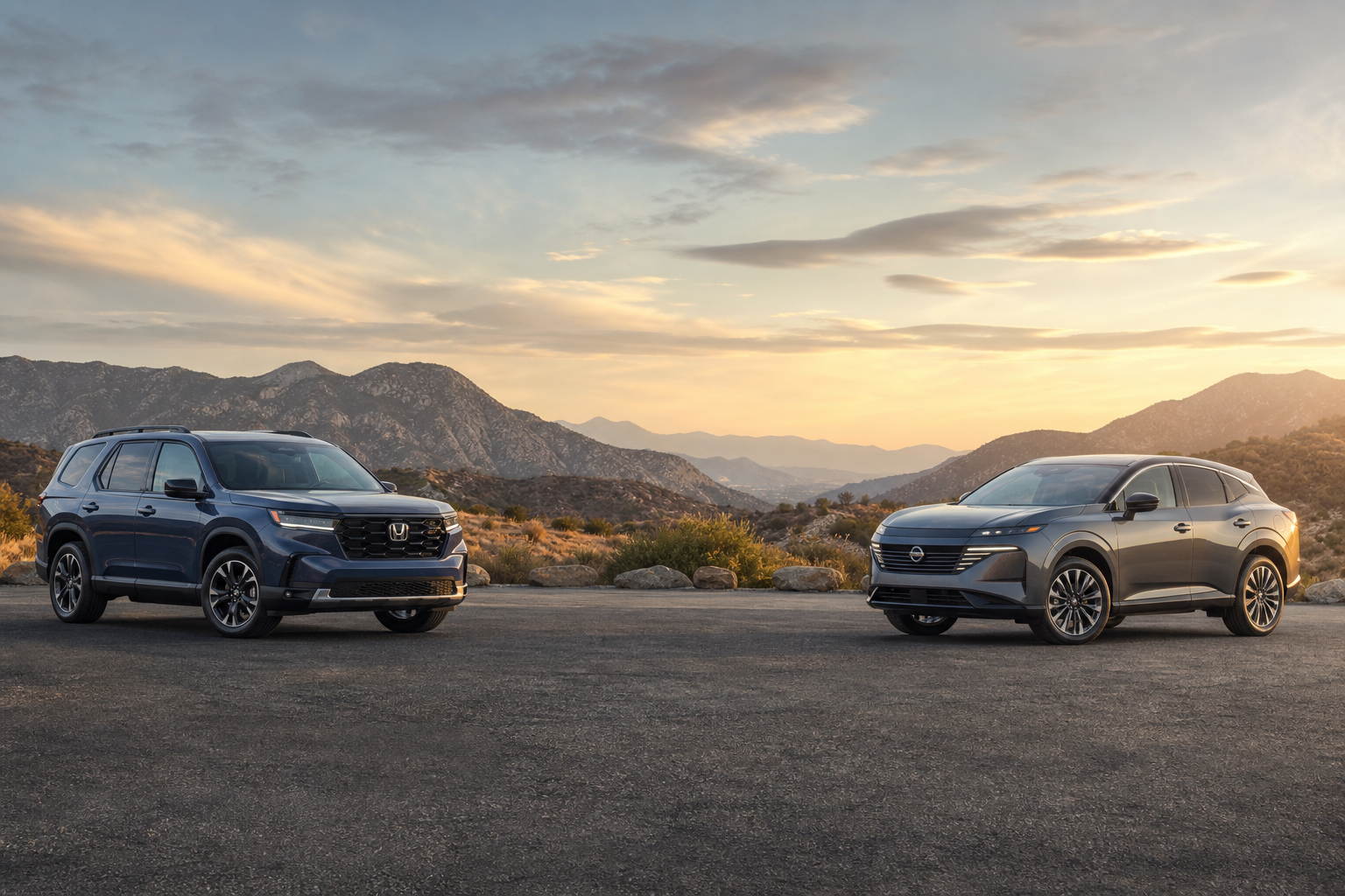 Honda Pilot EX-L AWD vs Nissan Murano SL · Configuration unspecified (#d6c3c0)