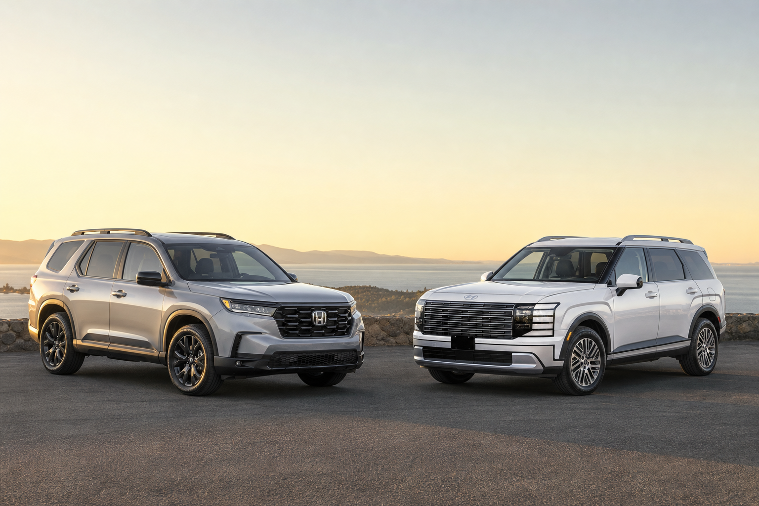 Honda Pilot Sport FWD vs Hyundai Palisade SEL 7P