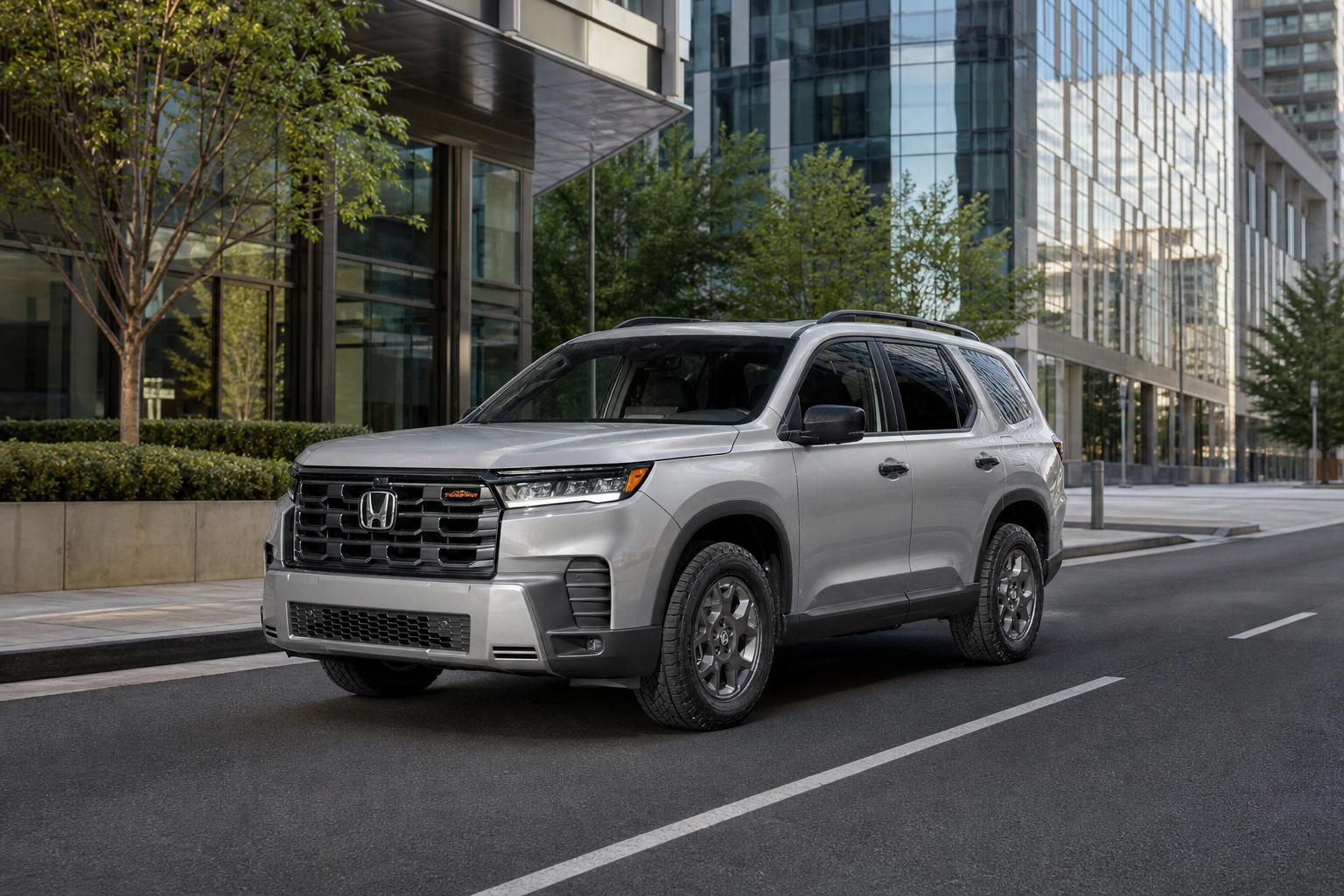 2026 Honda Pilot TrailSport in Solar Silver Metallic